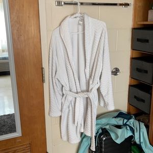 White fuzzy robe